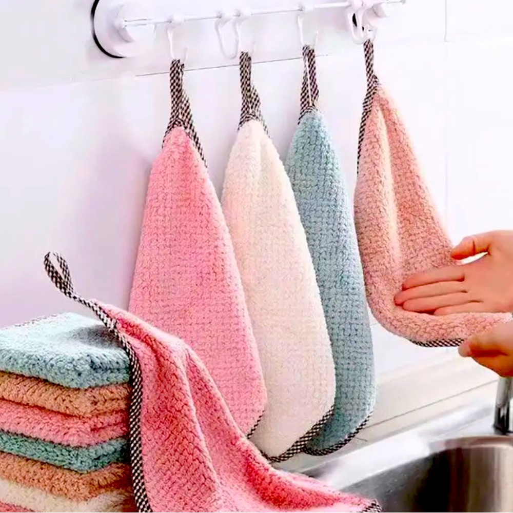 Thickened Velvet Dish Cloths Towels, Soft Absorbent Towels lot of 5